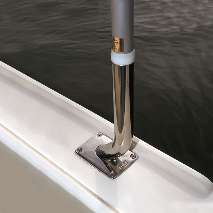 TACO Marine Striker Base Gunnel Mount Pair, For 1-1/2 in Outrigger Poles, 316 Stainless Steel, 12 Locking Positions — Quality Boat Parts