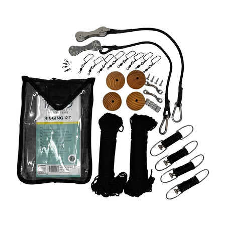 TACO Marine Premium Double Rigging Kit, For 2 Rigs on 2 Poles, Up to 22 ft Outriggers, 200 ft Black Dacron Cord — Quality Boat Parts