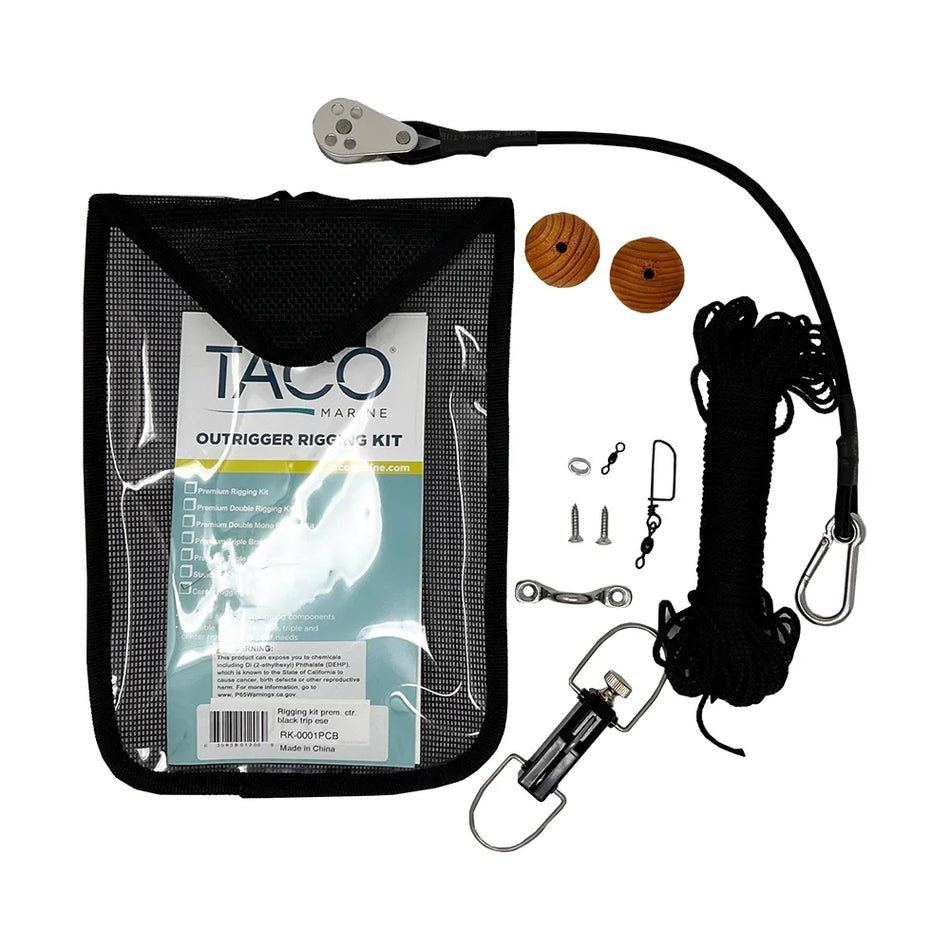 TACO Marine Center Rigging Kit, For Up to 25' Outrigger, 50' UV-Protected Dacron Line — Quality Boat Parts