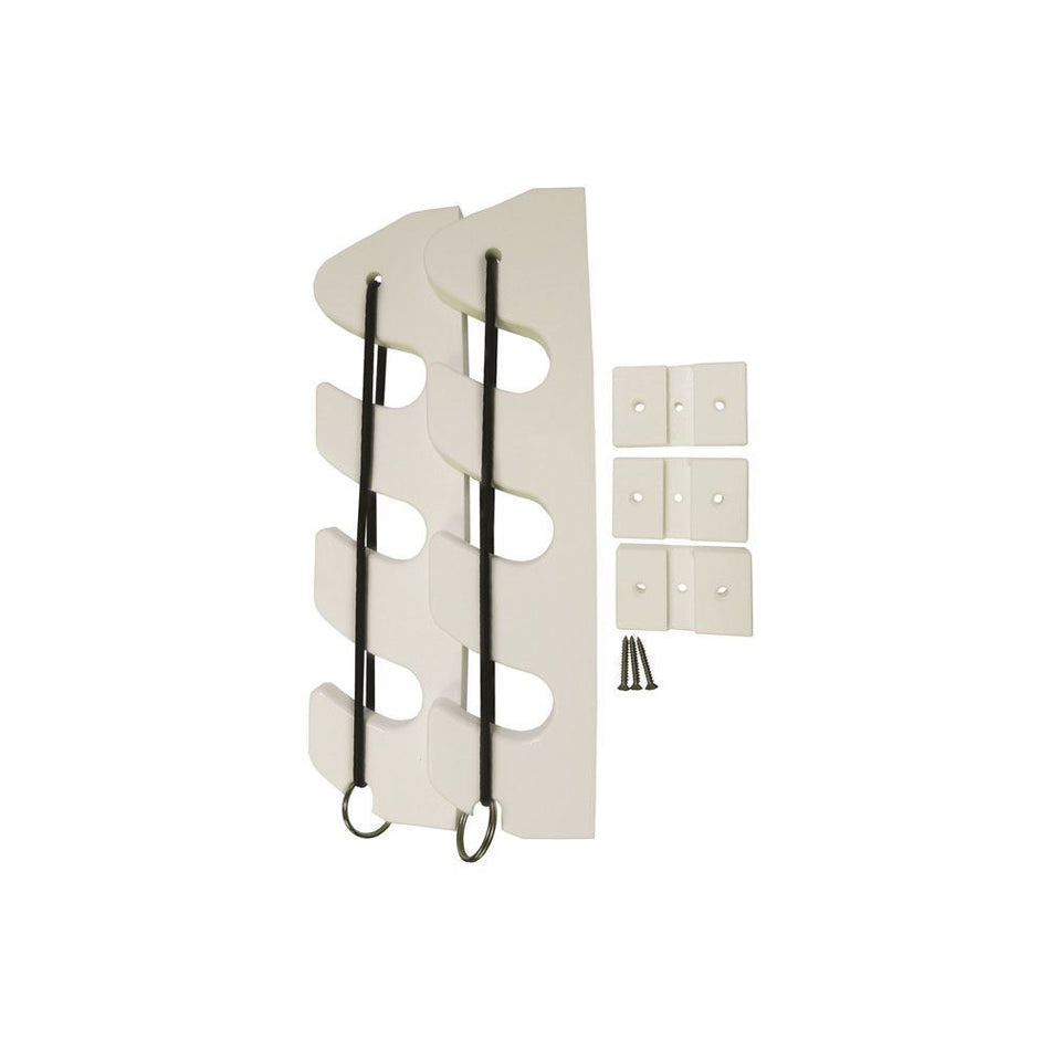 TACO Marine 3-Rod Bungee Rod Holder, White UV-Stabilized HDPE, 12-1/2 in x 3-3/4 in — Quality Boat Parts