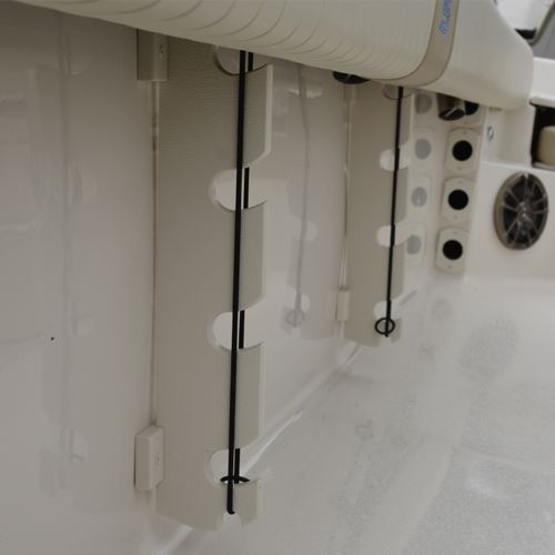 TACO Marine 3-Rod Bungee Rod Holder, White UV-Stabilized HDPE, 12-1/2 in x 3-3/4 in — Quality Boat Parts