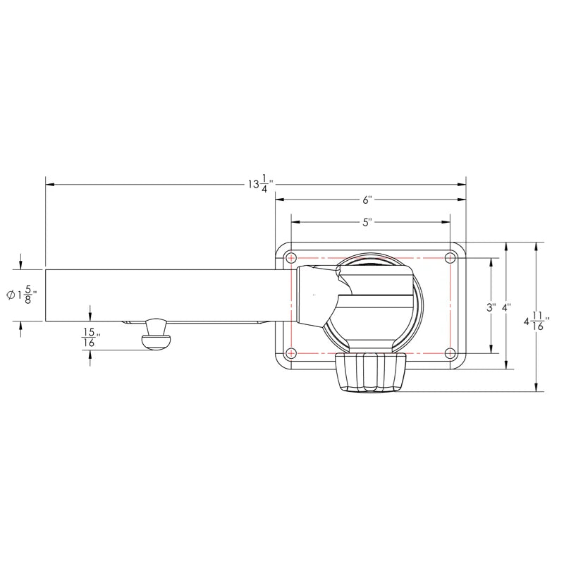 TACO Marine Grand Slam 280 Outrigger Mount, For 1-1/2 in Outriggers, Type-316L SS, Pair — Quality Boat Parts