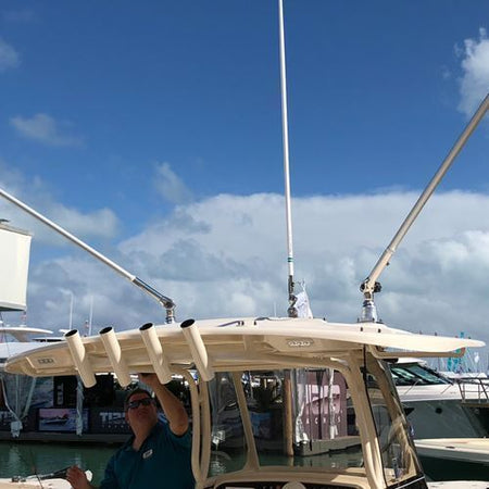TACO Marine Grand Slam 2801 Outrigger Top Mounts, For 1-1/2 in Outriggers, 30° Offset Handle, 12 Locking Positions — Quality Boat Parts