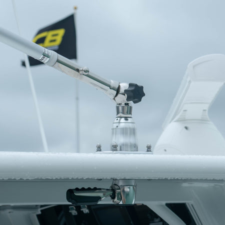 TACO Marine Grand Slam 2801 Outrigger Top Mounts, For 1-1/2 in Outriggers, 30° Offset Handle, 12 Locking Positions — Quality Boat Parts