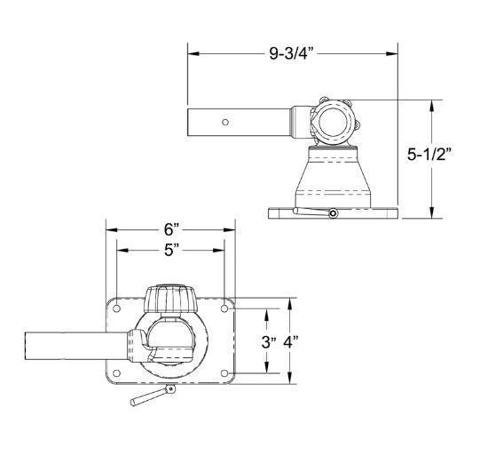 TACO Marine Grand Slam 170-2 Center Rigger Mount, For 1-1/8 in Poles, 18-Degree Locking — Quality Boat Parts