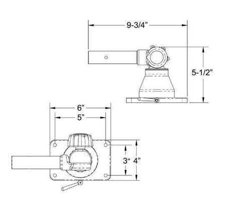 TACO Marine Grand Slam 170-2 Center Rigger Mount, For 1-1/8 in Poles, 18-Degree Locking — Quality Boat Parts