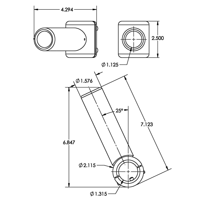 TACO Marine Fixed Clamp-On Center Rigger Mount, 1-1/8 in, 3/4 in & 1 in Pipe, SS316 — Quality Boat Parts