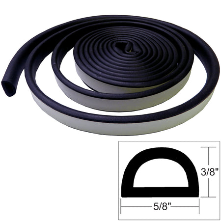 TACO Marine Weather Seal Tape, 10 ft, 3/8 in H, 5/8 in W, Black — Quality Boat Parts