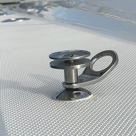TACO Marine Quick Release Fender Lock, Type 316L SS, High Polish, 7/8 in Rope Hole — Quality Boat Parts
