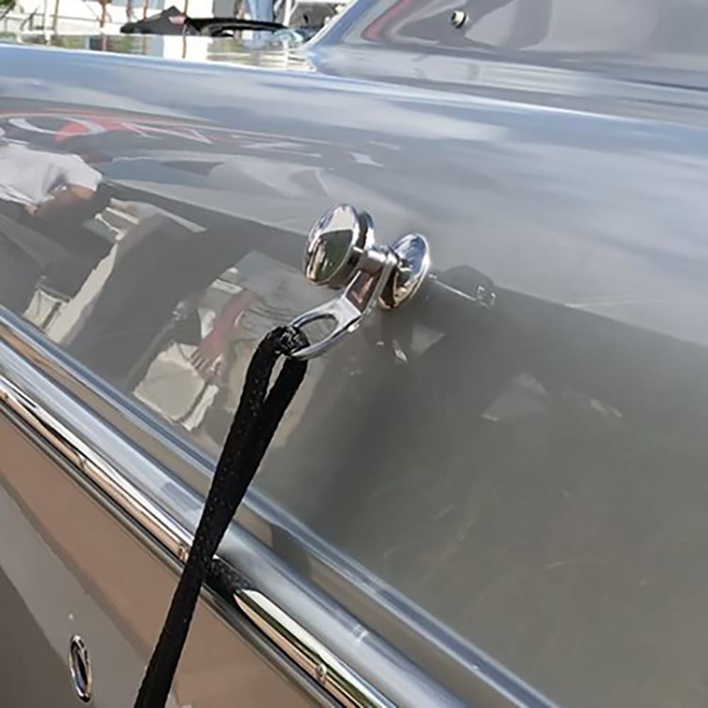 TACO Marine Quick Release Fender Lock, Type 316L SS, High Polish, 7/8 in Rope Hole — Quality Boat Parts