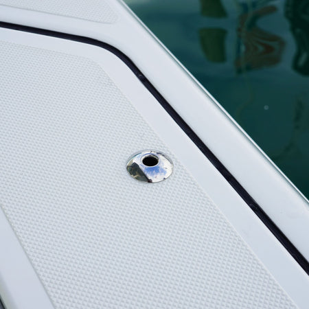 TACO Marine Quick Release Fender Lock Receiver Only, SS316L, High Polish, 1/4 in NPT Drain Plug — Quality Boat Parts