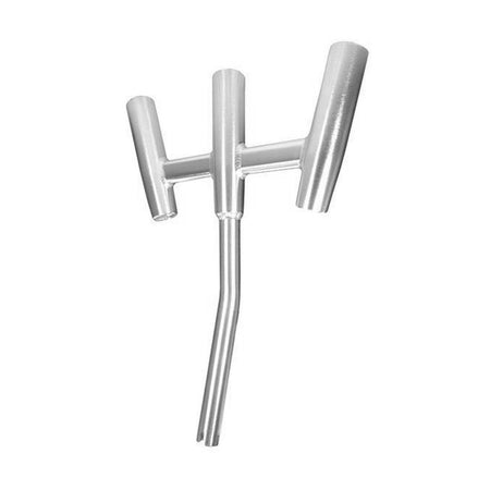 TACO Marine Kite Fishing 3-Rod Cluster, For Standard Gunnel Mount Rod Holders, 15° Bent Shaft, Anodized Aluminum — Quality Boat Parts