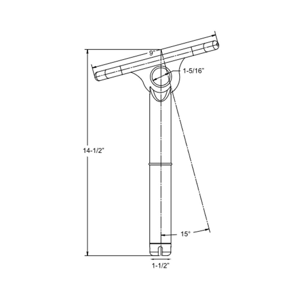 TACO Marine Multi-Purpose 15° Portable Cleat, 9 in, For 1-5/8 in Rod Holders — Quality Boat Parts