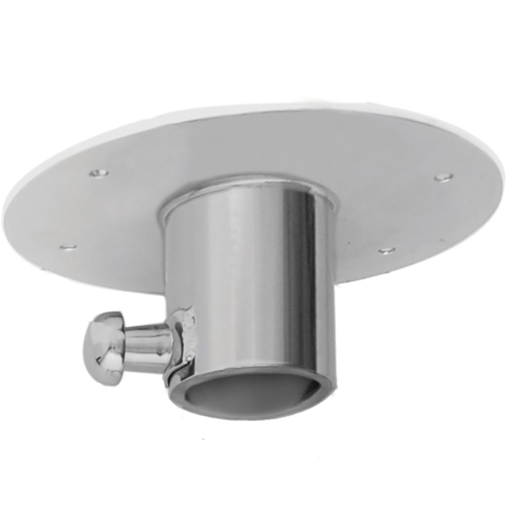 TACO Marine Stainless Steel Table Base, For Side Mount Table Pedestal System, 1-5/8 in Tube, 6-1/4 in Flange, Locking Pull Pin, Polished — Quality Boat Parts