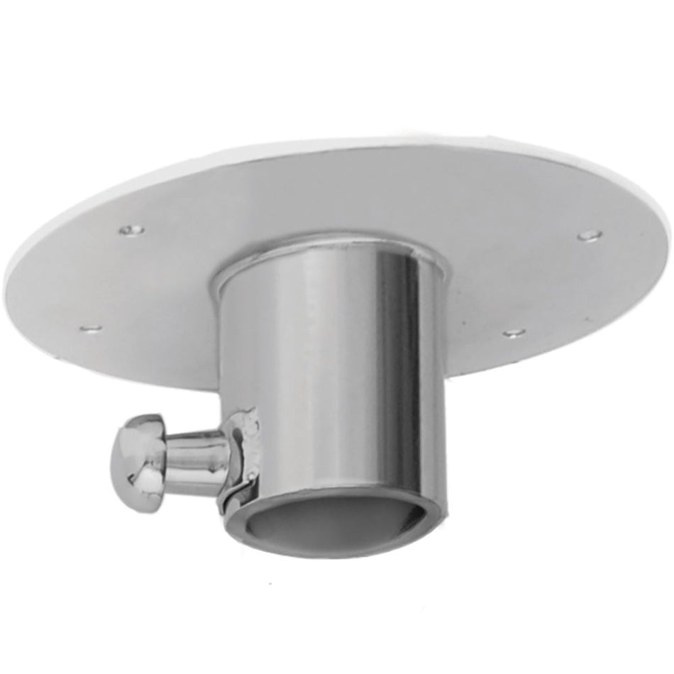 TACO Marine Stainless Steel Table Base, For Side Mount Table Pedestal System, 1-5/8 in Tube, 6-1/4 in Flange, Locking Pull Pin, Polished — Quality Boat Parts