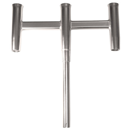 TACO Marine Deluxe Trident Rod Holder Cluster Straight, 3-Rod, High-Polished Aluminum, 9-3/4 in Holders, 1-1/2 in Shaft — Quality Boat Parts