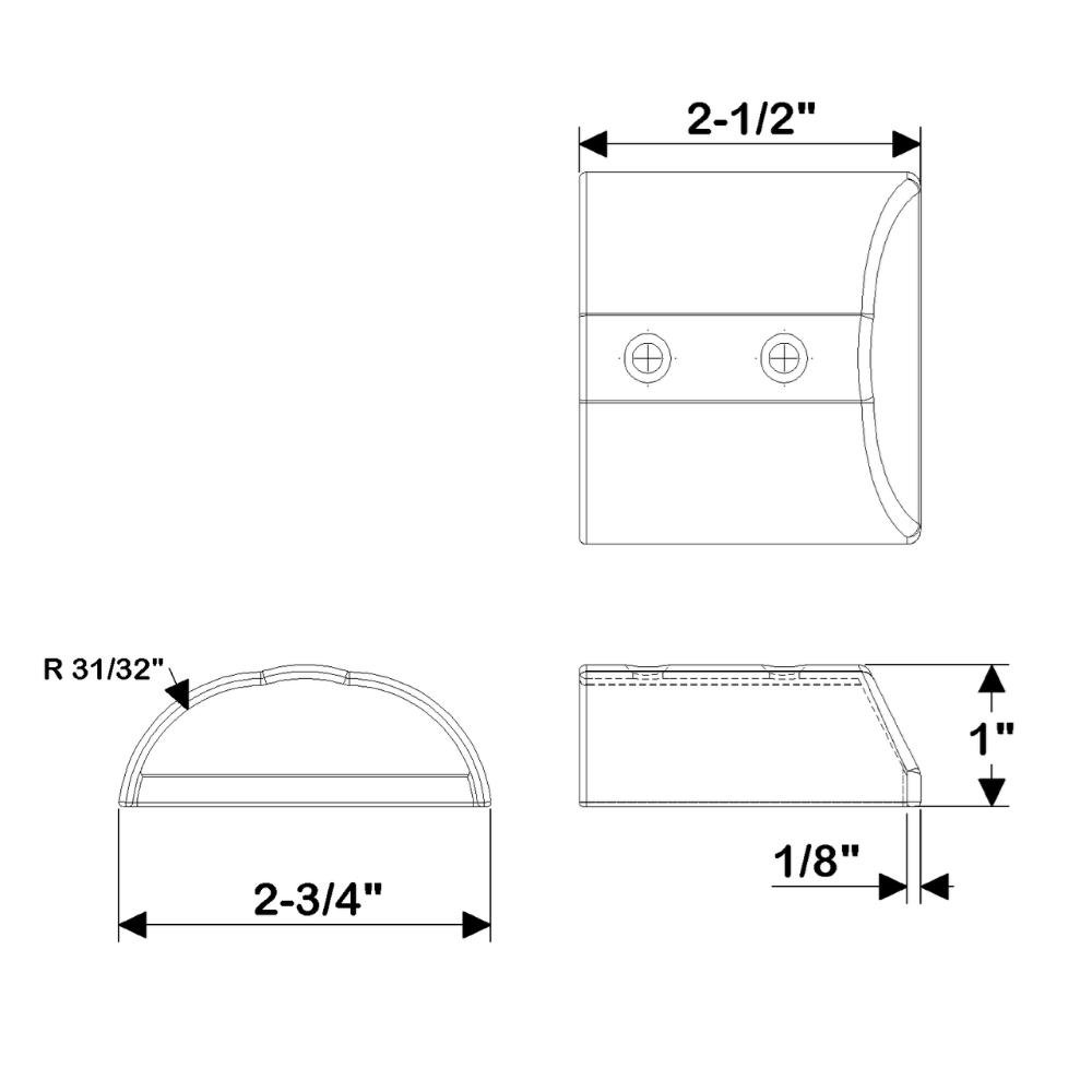 TACO Marine SuproFlex Rub Rail End Cap, For V11-9970, Large, Type-316L SS, Mirror Polish — Quality Boat Parts