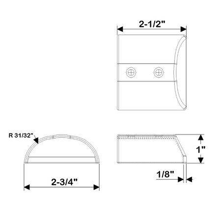 TACO Marine SuproFlex Rub Rail End Cap, For V11-9970, Large, Type-316L SS, Mirror Polish — Quality Boat Parts