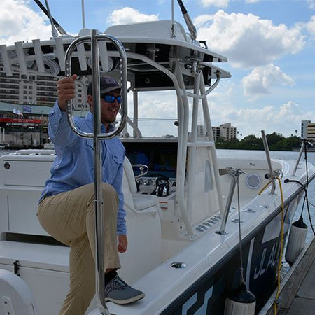 TACO Marine Come On Board Handle, Rod Holder Mount, 57 in, Stainless Steel — Quality Boat Parts