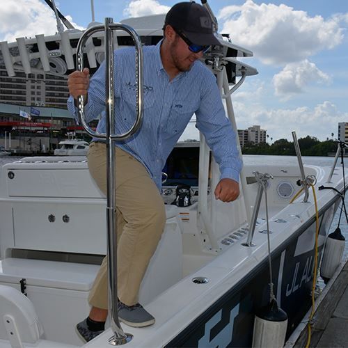 TACO Marine Come On Board Handle, Rod Holder Mount, 57 in, Stainless Steel — Quality Boat Parts