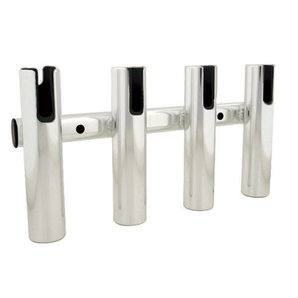 TACO Marine 4-Rod Aluminum Rod Rack, Brushed Aluminum, 16 in, 1-1/2 in ID — Quality Boat Parts