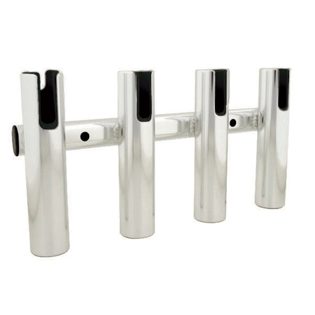 TACO Marine 4-Rod Aluminum Rod Rack, Brushed Aluminum, 16 in, 1-1/2 in ID — Quality Boat Parts