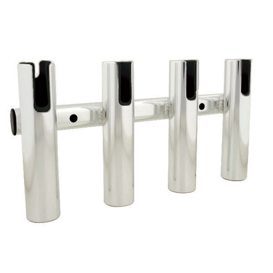 TACO Marine 4-Rod Aluminum Rod Rack, Brushed Aluminum, 16 in, 1-1/2 in ID — Quality Boat Parts