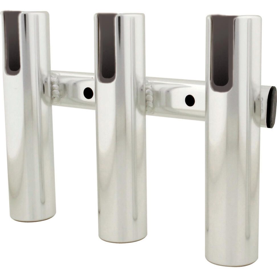 TACO Marine 4-Rod Aluminum Rod Rack, Brushed Aluminum, 16 in, 1-1/2 in ID — Quality Boat Parts