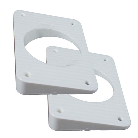 TACO Marine Outrigger Mount Wedge Plates, For Grand Slam Outriggers, 8°, 6-11/16 in x 4-9/16 in, Arctic White, 2pk — Quality Boat Parts