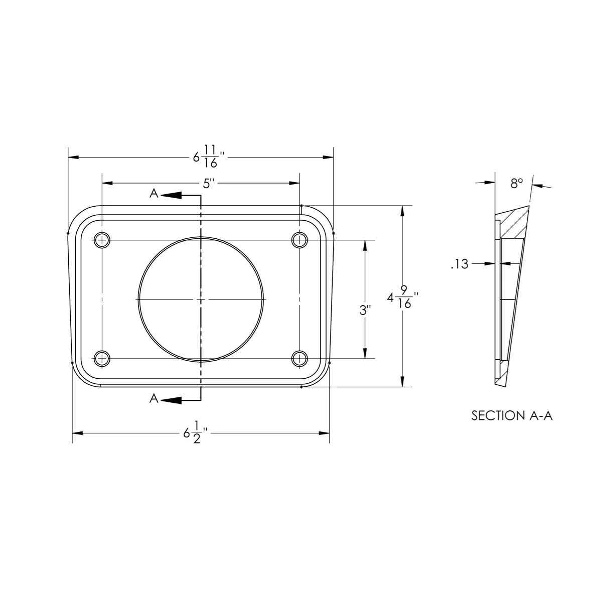 TACO Marine Outrigger Mount Wedge Plates, For Grand Slam Outriggers, 8°, 6-11/16 in x 4-9/16 in, Arctic White, 2pk — Quality Boat Parts