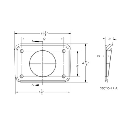 TACO Marine Outrigger Mount Wedge Plates, For Grand Slam Outriggers, 8°, 6-11/16 in x 4-9/16 in, Arctic White, 2pk — Quality Boat Parts