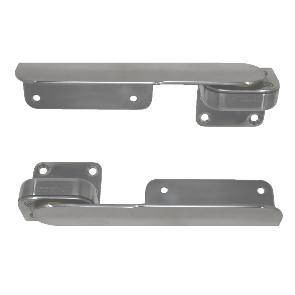 TACO Marine Command Ratchet Hinges, 9-3/8 in, Polished Type-304 Stainless Steel, Pair — Quality Boat Parts