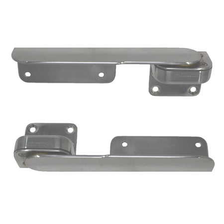 TACO Marine Command Ratchet Hinges, 9-3/8 in, Polished Type-304 Stainless Steel, Pair — Quality Boat Parts