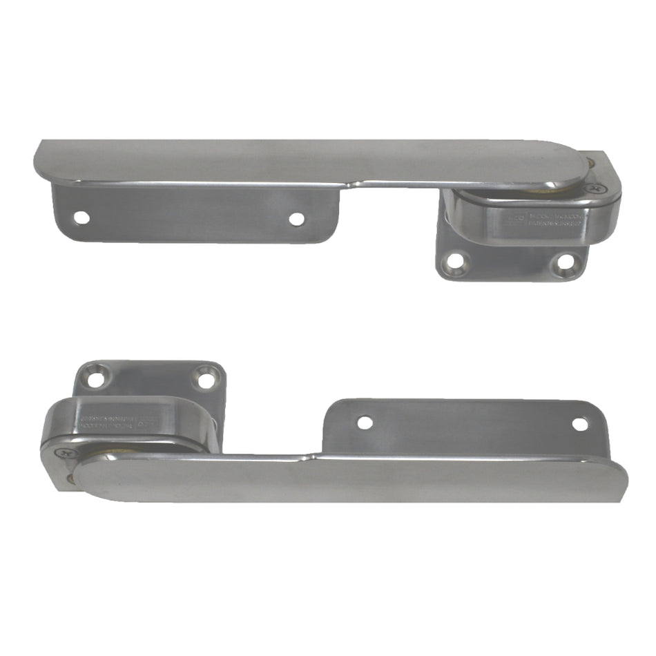 TACO Marine Command Ratchet Hinges, 9-3/8 in, Polished Type-304 Stainless Steel, Pair — Quality Boat Parts