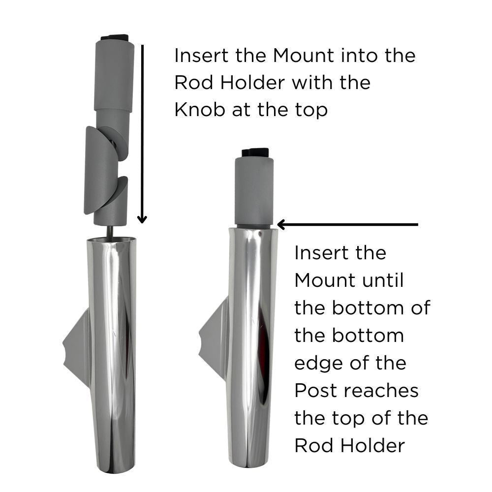 TACO Marine ShadeFin Mini Rod Holder Mount, For 1.75 in+ Rod Holders, 6061 Aluminum — Quality Boat Parts