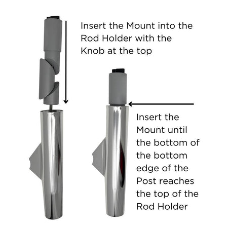 TACO Marine ShadeFin Mini Rod Holder Mount, For 1.75 in+ Rod Holders, 6061 Aluminum — Quality Boat Parts