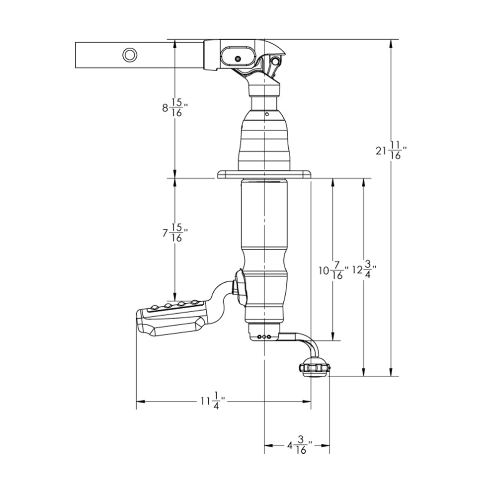 TACO Marine Grand Slam 380XL Outrigger Mount, For Hard Tops up to 4-1/2 in Thick, Offset Handle, SS316, Anodized Aluminum, 12 Locking Positions, Pair — Quality Boat Parts