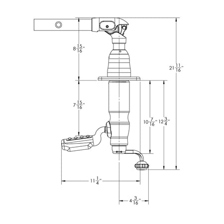 TACO Marine Grand Slam 380XL Outrigger Mount, For Hard Tops up to 4-1/2 in Thick, Offset Handle, SS316, Anodized Aluminum, 12 Locking Positions, Pair — Quality Boat Parts