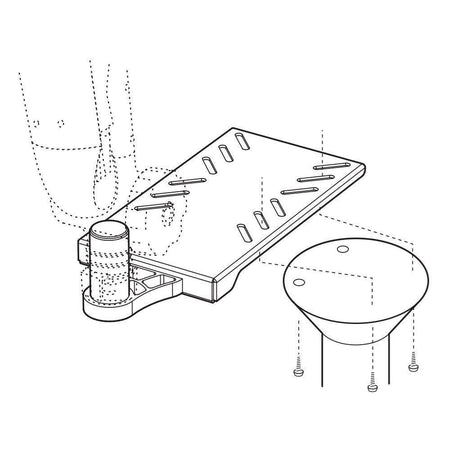 TACO Marine ShadeFin Mini Swivel Seat Mount, For Standard 4-Screw Swivel Seats, 6061 Aluminum, Misty Silver Finish — Quality Boat Parts