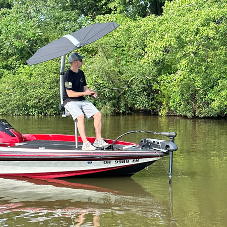 TACO Marine ShadeFin Mini Swivel Seat Mount, For Standard 4-Screw Swivel Seats, 6061 Aluminum, Misty Silver Finish — Quality Boat Parts
