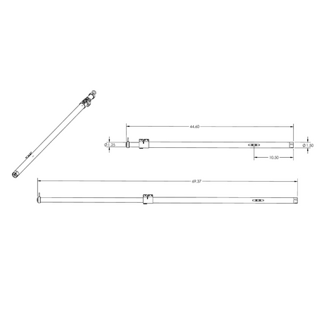TACO Marine Tele-Sun Aluminum Shade Poles, 44.6-69.37 in, 2pk — Quality Boat Parts