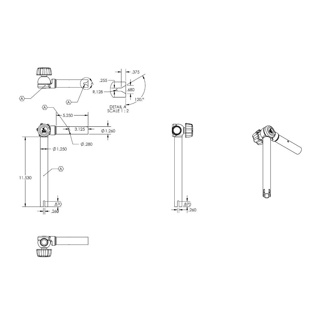 TACO Marine ShadeFin Adjustable Rod Holder Mount, 316L SS, 15-Degree Detents — Quality Boat Parts