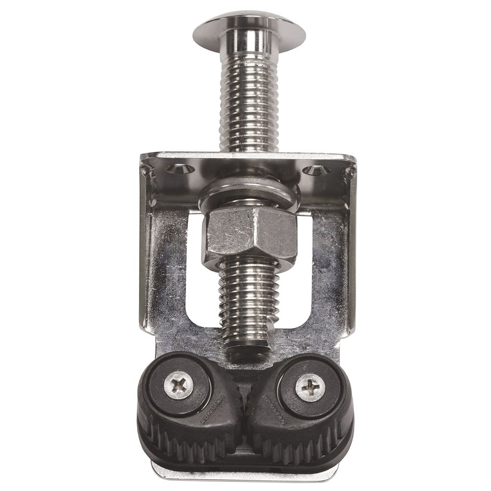 TACO Marine Outrigger Line Tensioner, SS316, 1 to 2-1/2 in Gunnels, Ronstan Cam Cleat, 1/8 to 1/4 in Rope — Quality Boat Parts