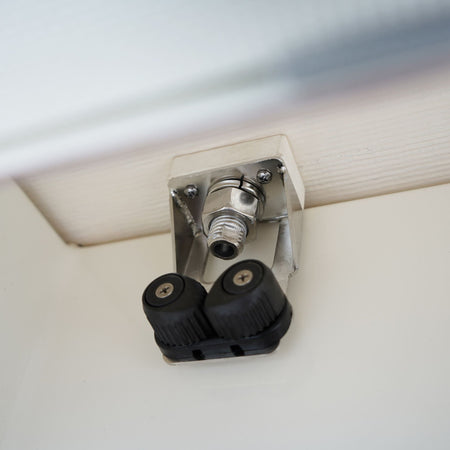 TACO Marine Outrigger Line Tensioner, SS316, 1 to 2-1/2 in Gunnels, Ronstan Cam Cleat, 1/8 to 1/4 in Rope — Quality Boat Parts