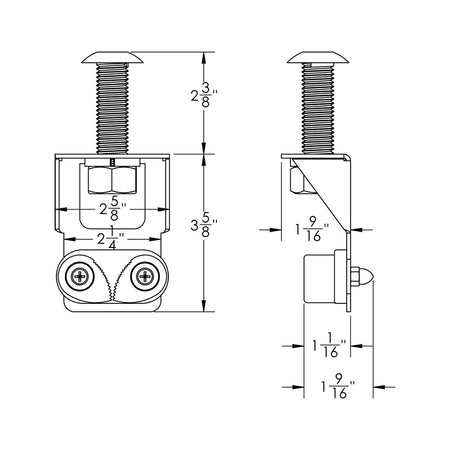 TACO Marine Outrigger Line Tensioner, SS316, 1 to 2-1/2 in Gunnels, Ronstan Cam Cleat, 1/8 to 1/4 in Rope — Quality Boat Parts