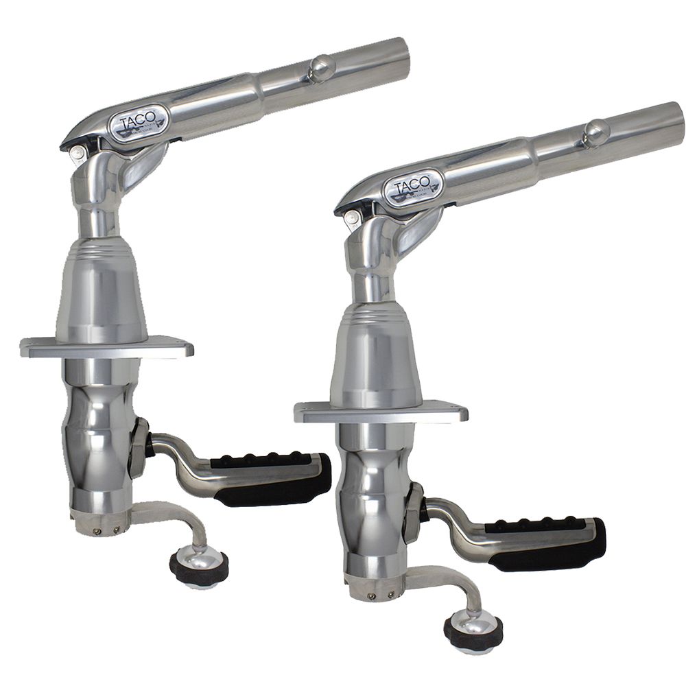 TACO Marine Grand Slam 390XL Outrigger Top Mount, For 1-1/2 in Outriggers, Up to 4 in Tops, Type-316L SS, Machined Aluminum, Pair — Quality Boat Parts
