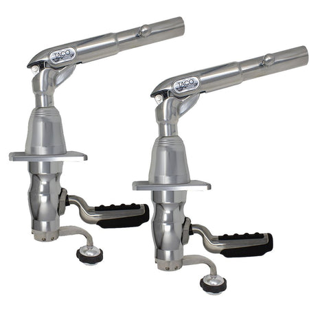 TACO Marine Grand Slam 390XL Outrigger Top Mount, For 1-1/2 in Outriggers, Up to 4 in Tops, Type-316L SS, Machined Aluminum, Pair — Quality Boat Parts