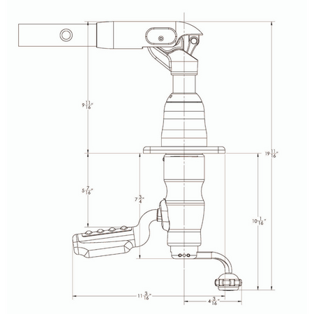TACO Marine Grand Slam 390 Outrigger Mount, 180° Handle, For 1-1/2 in Outriggers, 45° Lift, 316L SS — Quality Boat Parts