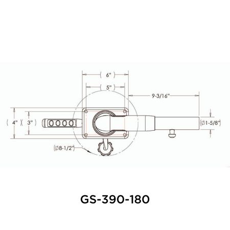TACO Marine Grand Slam 390 Outrigger Mount, 180° Handle, For 1-1/2 in Outriggers, 45° Lift, 316L SS — Quality Boat Parts
