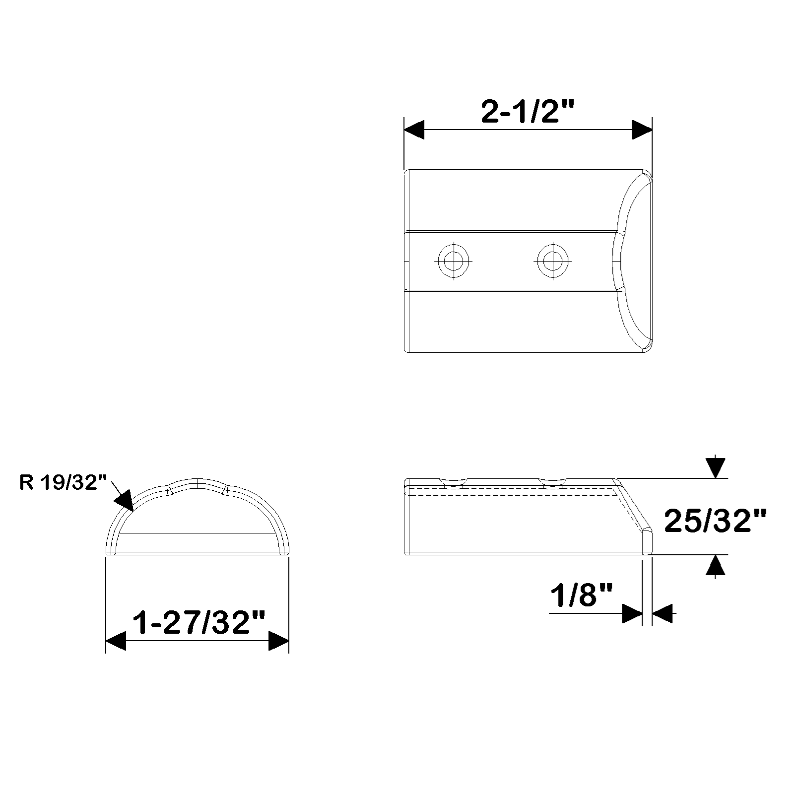 TACO Marine SuproFlex Small Rub Rail End Cap, For V11-9960, Type-316L SS, Mirror Polish — Quality Boat Parts